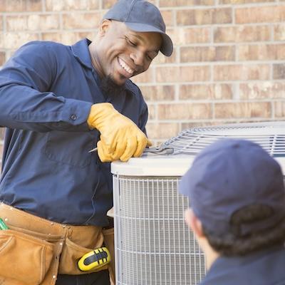 man workingon hvac
